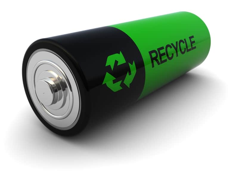 baterija sa natpisom reciklaza
